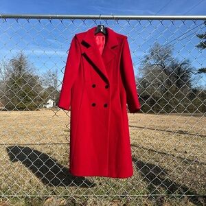 Vintage Union Made Red Wool Trench Coat
